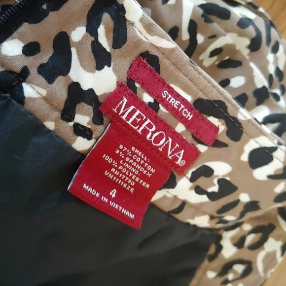 EUC Merona Brown Black Leopard Animal Print High Waisted Pencil Mini Skirt 4 - Picture 7 of 11